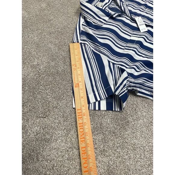 J.crew button up shirt mens sz X-Large blue pinstripes short sleeve top nwt - Picture 6 of 12